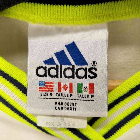 アディダス adidas 90S S/S パフォ―マンスロゴ刺繍Vネック Tシャツ メンズ import:S