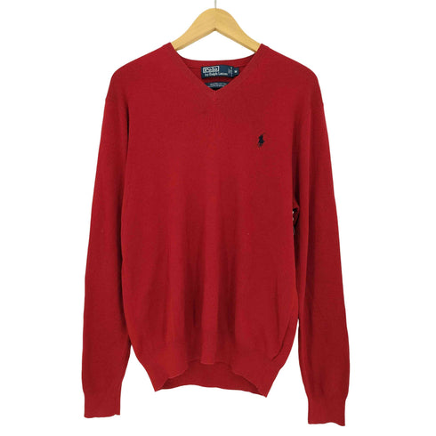ポロバイラルフローレン Polo by RALPH LAUREN EXCLUSIVE OF DECORATION ポニー刺繍 Vネック コットンニット メンズ import:M