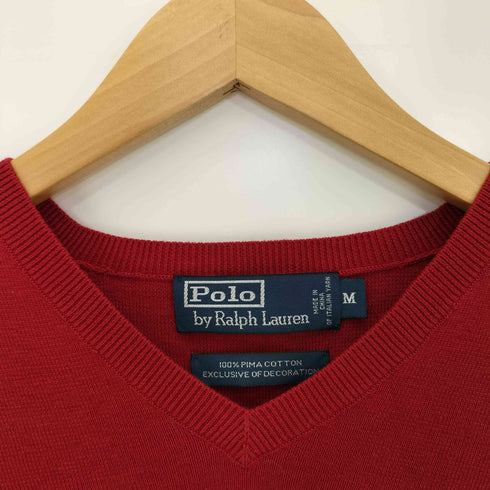 ポロバイラルフローレン Polo by RALPH LAUREN EXCLUSIVE OF DECORATION ポニー刺繍 Vネック コットンニット メンズ import:M