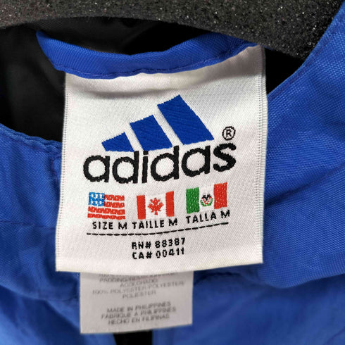 アディダス adidas 90s パフォーマンスロゴ刺繍 裏地キルティング バイカラーフーデッドジャケット メンズ import:M