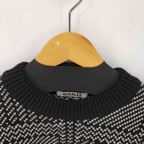 オーラリー AURALEE HARD TWISTMERINO JACQUARD KNIT BIG P/O メンズ JPN:3