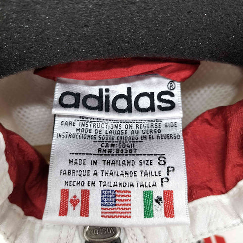 アディダス adidas 80-90s パフォーマンスロゴ刺繍ドローストリングナイロンジャケット メンズ import:S