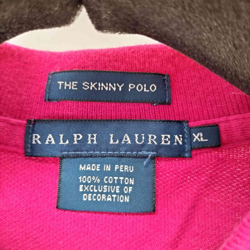 ラルフローレン RALPH LAUREN THE SKINNY POLO ビッグポニー刺繍L/Sポロシャツ レディース import:XL