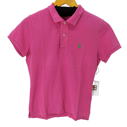 ラルフローレン RALPH LAUREN THE SKINNY POLO スモールポニー刺繍S/Sポロシャツ レディース import:XL