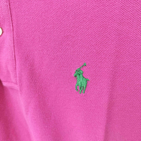 ラルフローレン RALPH LAUREN THE SKINNY POLO スモールポニー刺繍S/Sポロシャツ レディース import:XL