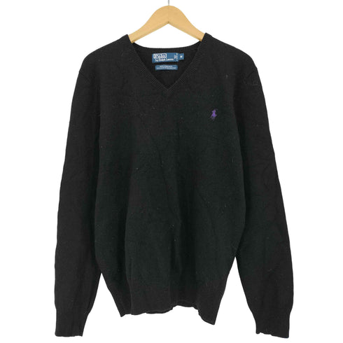 ポロバイラルフローレン Polo by RALPH LAUREN EXCLUSIVE OF DECORATION ポニー刺繍 Vネック ウールニット メンズ import:M