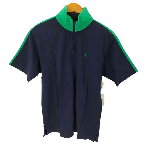 ポロバイラルフローレン Polo by RALPH LAUREN 90S S/S スモールポニー刺繍ハーフジップTシャツ メンズ import:L