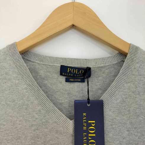 ポロラルフローレン POLO RALPH LAUREN ポニー刺繍 Vネック コットンニット メンズ import:M
