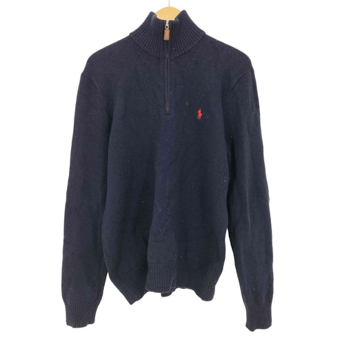 ポロバイラルフローレン Polo by RALPH LAUREN EXCLUSIVE OF DECORATION ポニー刺繍 ハイネック ハーフジップ ニット メンズ import:M