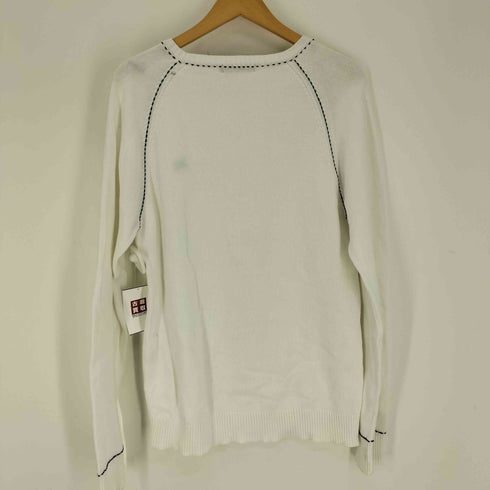 バーバリーブラックレーベル BURBERRY BLACK LABEL コットン ロゴ刺繍 ステッチデザイン L/S ニット セーター メンズ JPN:3