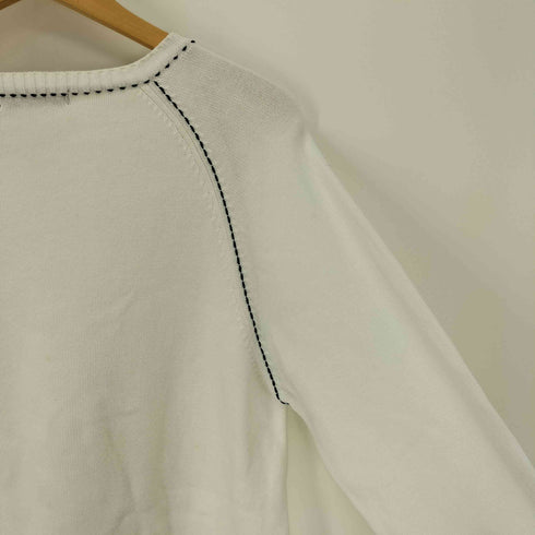 バーバリーブラックレーベル BURBERRY BLACK LABEL コットン ロゴ刺繍 ステッチデザイン L/S ニット セーター メンズ JPN:3