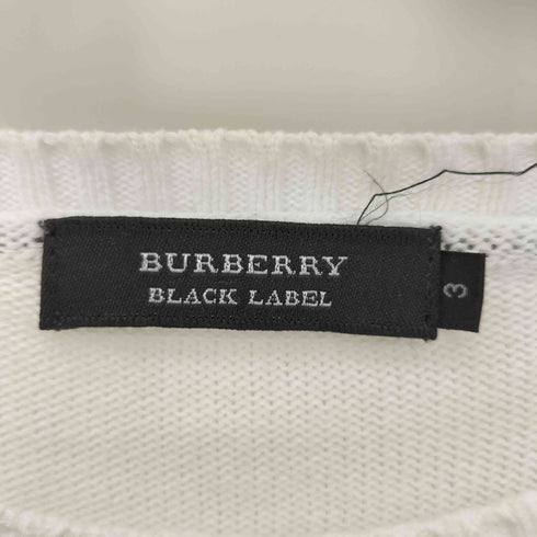 バーバリーブラックレーベル BURBERRY BLACK LABEL コットン ロゴ刺繍 ステッチデザイン L/S ニット セーター メンズ JPN:3