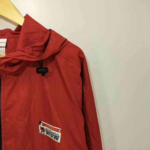 テーマパークキャラクター ワンポイントワッペン ナイロン アノラックパーカー プルオーバー メンズ import:XXL