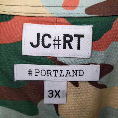jc#rt #portland 迷彩 レギュラーカラーシャツ メンズ 3X