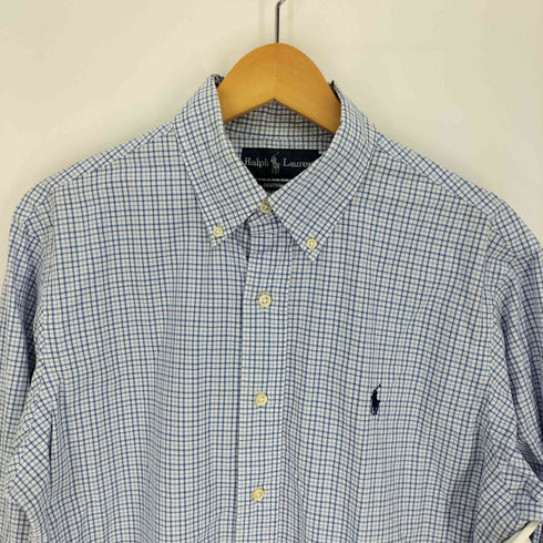 ラルフローレン RALPH LAUREN CUSTOM FIT ロゴ刺繍 B.D ギンガムチェック L/S シャツ メンズ import:M