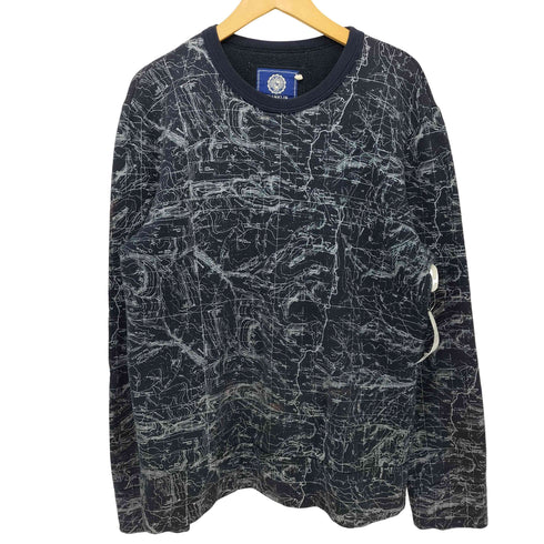 フランクリンマーシャル FRANKLIN&MARSHALL 地図 総柄 L/S プルオーバースウェット メンズ import:M