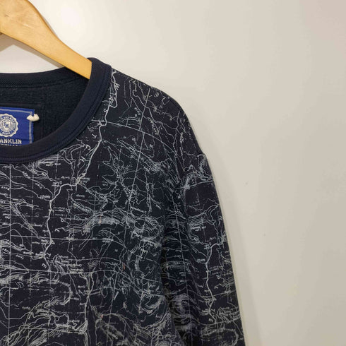 フランクリンマーシャル FRANKLIN&MARSHALL 地図 総柄 L/S プルオーバースウェット メンズ import:M