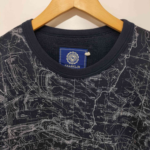 フランクリンマーシャル FRANKLIN&MARSHALL 地図 総柄 L/S プルオーバースウェット メンズ import:M