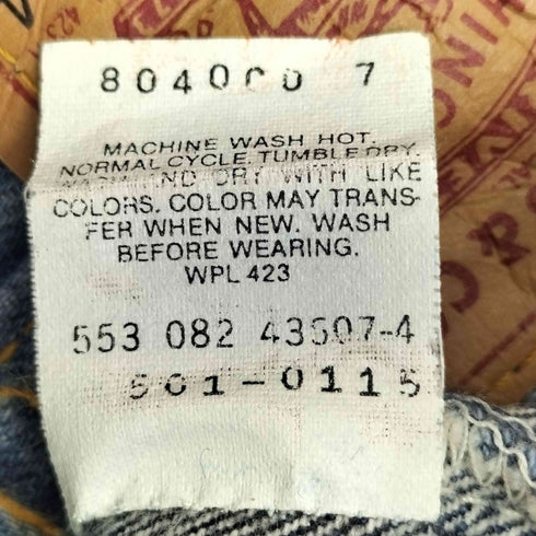リーバイス Levis 92年製 USA製 501-0115 ボタン裏553 脇割 メンズ W33 L34