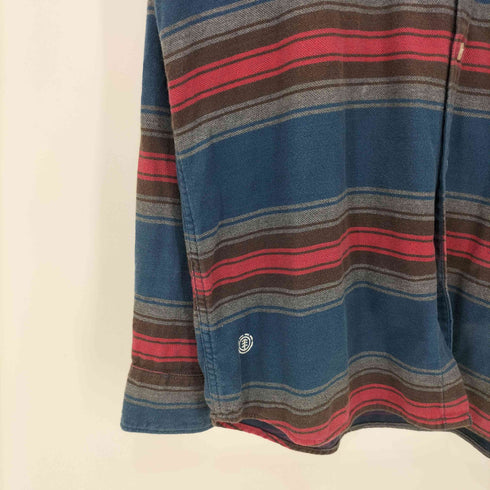 エレメント ELEMENT L/S マルチカラー ボーダー シャツ メンズ import:L