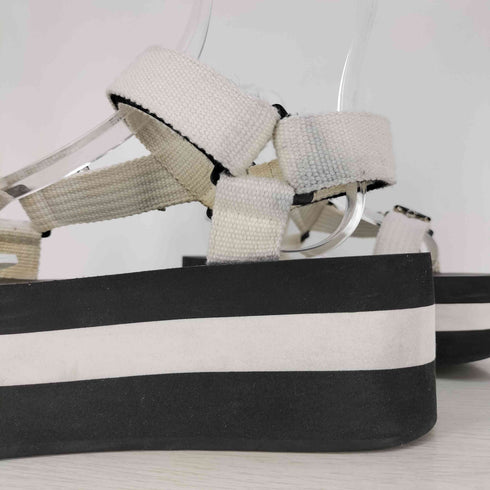 マルニ MARNI 厚底 フラワーモチーフ ビジュー ストラップ サンダル レディース 38