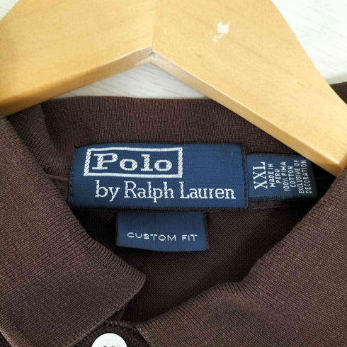 ポロバイラルフローレン Polo by RALPH LAUREN CUSTOM FIT ロゴ刺繍 鹿の子 ポロシャツ メンズ import:XXL
