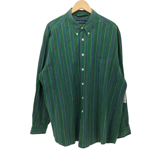 ノーティカ NAUTICA 90S ストライプ ボタンダウンシャツ メンズ import:XL