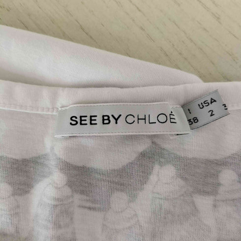 シーバイクロエ SEE BY CHLOE Uネック プリント Tシャツワンピース レディース 38