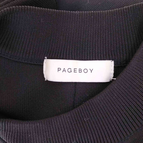 ページボーイ PAGEBOY サイドベルトロングベスト ドライな手触りのニットベスト レディース FREE