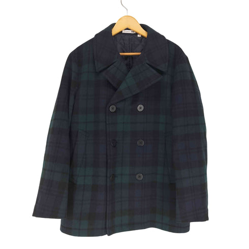 ユニクロジェイダブリューアンダーソン UNIQLO JW ANDERSON ブラックウォッチ ウールブレンド ピーコート メンズ JPN:XL