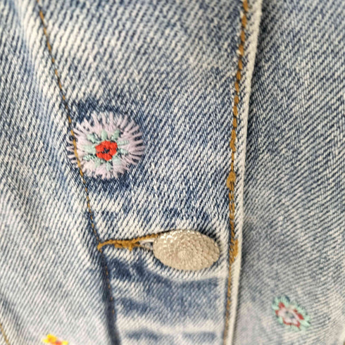デシグアル Desigual 曼荼羅模様の刺繍入りレディーススリムデニムジャケット レディース import:S