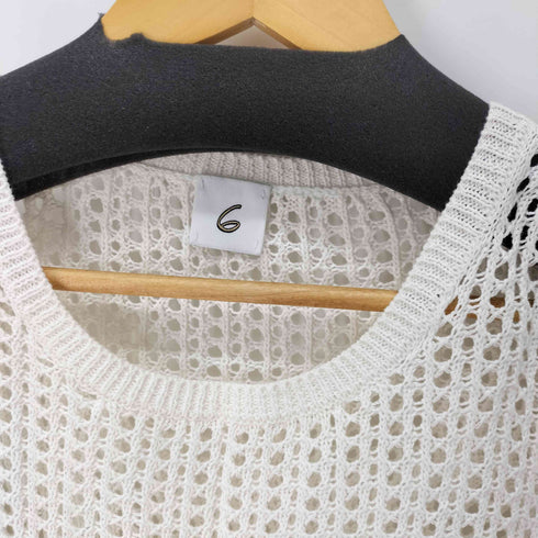 ロクビューティーアンドユースユナイテッドアローズ 6 BEAUTY & YOUTH UNITED ARROWS MESH LONG SLEEVE KNIT レディース