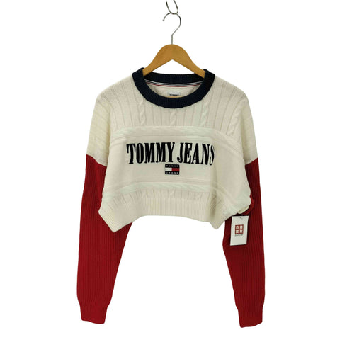 トミージーンズ tommy jeans クロップドアーカイブセーター レディース import:XS