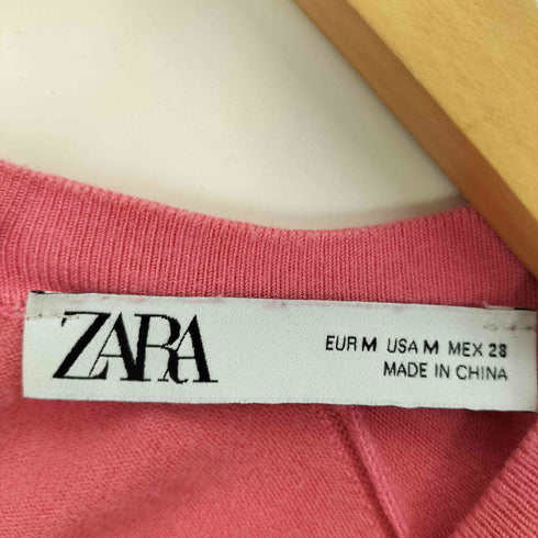 ザラ ZARA バック ボタン レーヨン混 ニット Tシャツ レディース import:M