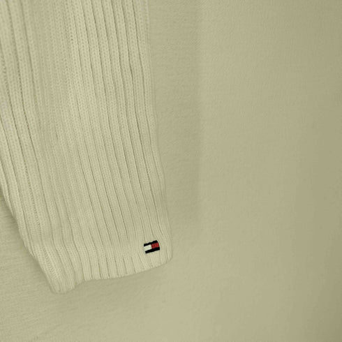 トミーヒルフィガー TOMMY HILFIGER 00s ハイネック ジップアップ ドライバーズ コットンニット レディース import:XL