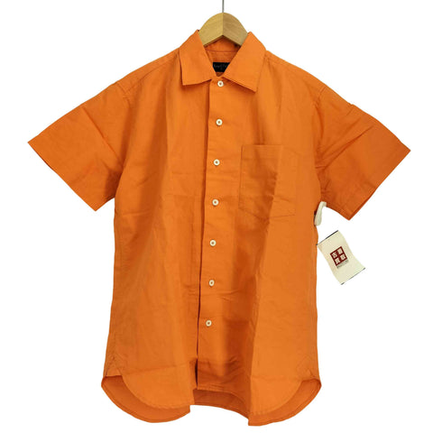 マーガレットハウエル MARGARET HOWELL 90-00S 黒タグ レギュラーカラーシャツ コットン&リネン 半袖シャツ メンズ JPN:S