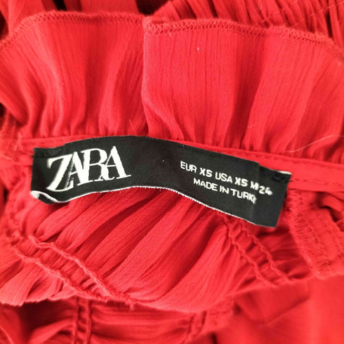 ザラ ZARA ギャザー フリル ノースリーブ ブラウス レディース import:XS