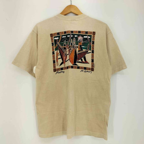 CRAZY SHIRT HAWAII USA製 コーヒー染め アート Tシャツ 袖シングル/裾ダブル メンズ import:M