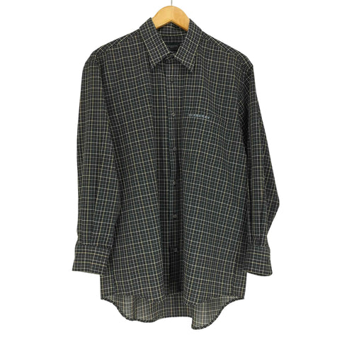 バーバリーゴルフ BURBERRY GOLF チェック柄 刺繍ロゴ サマーウールシャツ メンズ import:L