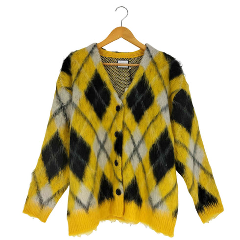 マウジー moussy SHAGGY KNIT ARGYLE カーディガン レディース FREE