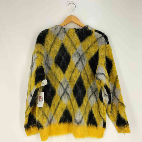 マウジー moussy SHAGGY KNIT ARGYLE カーディガン レディース FREE