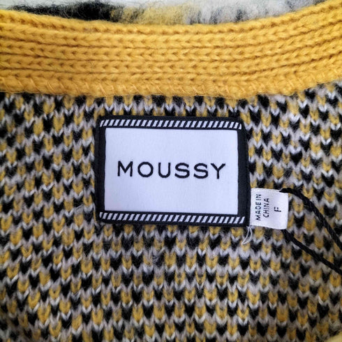 マウジー moussy SHAGGY KNIT ARGYLE カーディガン レディース FREE