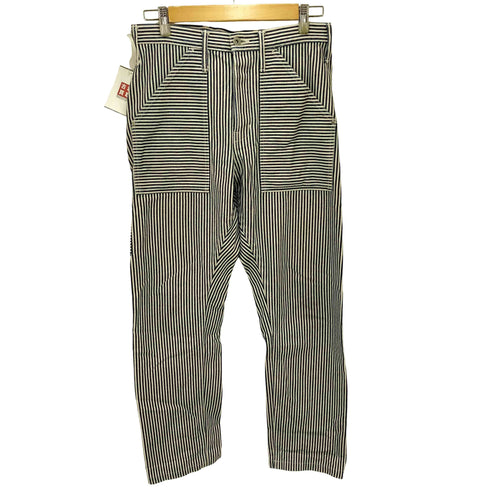 ビッグジョン BIG JOHN WORLDWORKERS ヒッコリーストライプ シームレス ペインターパンツ サイドアジャスター ドーナツボタン メンズ JPN:XS