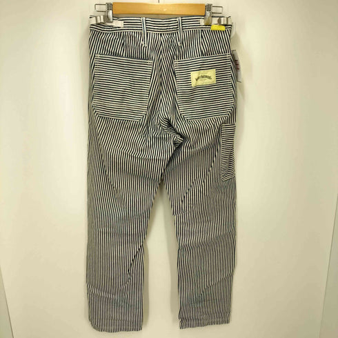 ビッグジョン BIG JOHN WORLDWORKERS ヒッコリーストライプ シームレス ペインターパンツ サイドアジャスター ドーナツボタン メンズ JPN:XS