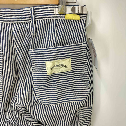 ビッグジョン BIG JOHN WORLDWORKERS ヒッコリーストライプ シームレス ペインターパンツ サイドアジャスター ドーナツボタン メンズ JPN:XS
