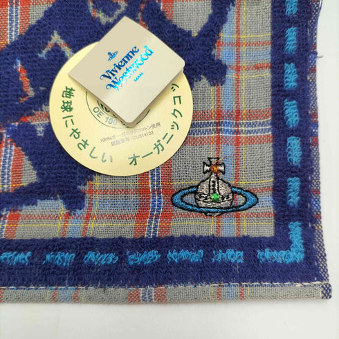 ヴィヴィアンウエストウッドマン Vivienne Westwood MAN オーブ 刺繍 チェック ハンカチ メンズ