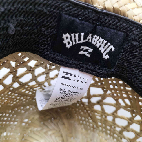 ビラボン BILLABONG 波模様 テープ 麦わら ストロー ハット メンズ