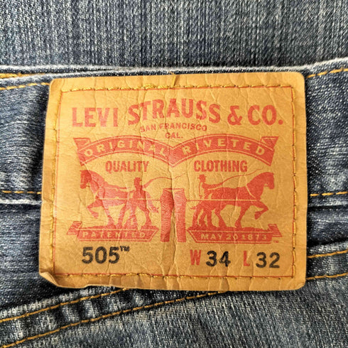 リーバイス Levis 505 ボタン裏4032刻印 ジッパーフライ デニムパンツ 縦落ち 脇割 メンズ W34 L32