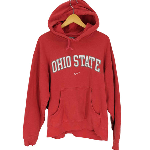 ナイキ NIKE 90-00S TEAM タグ センター スウッシュ ロゴ OHIO STATE オハイオ プルオーバー パーカー メンズ import:S
