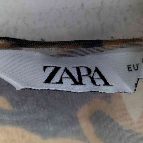 ザラ ZARA 総柄シアーブラウス レディース M